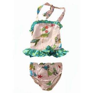 Eleanor Rose 2pc Swimwear Pink Mermaid Tankini sz 2 Toddler Girls